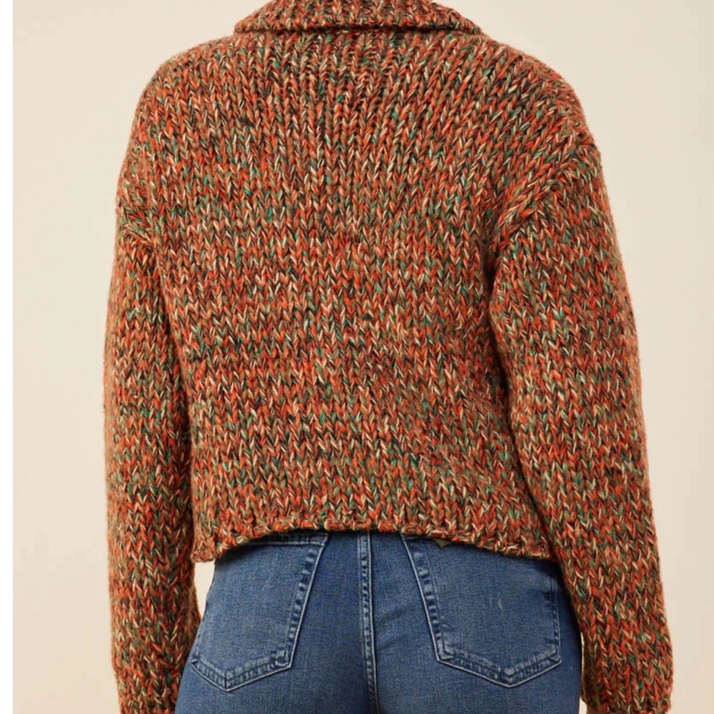 Hayden Vibrant Knit Cardigan in Orange and Black - Picture 5 of 8